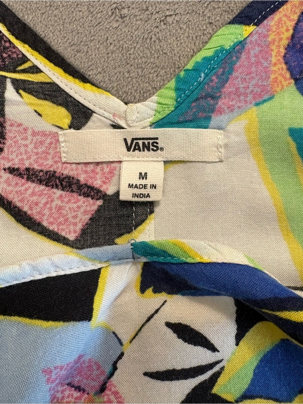 Vans Tropical Abstract Print Cami Mini Dress with Adjustable Spaghetti Straps - Picture 3 of 16